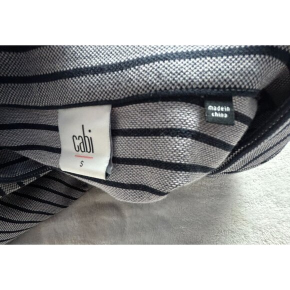 Cabi Womens Navy White Striped Button Front Long-Sleeve Jacket Small Style 5474 - Picture 3 of 11